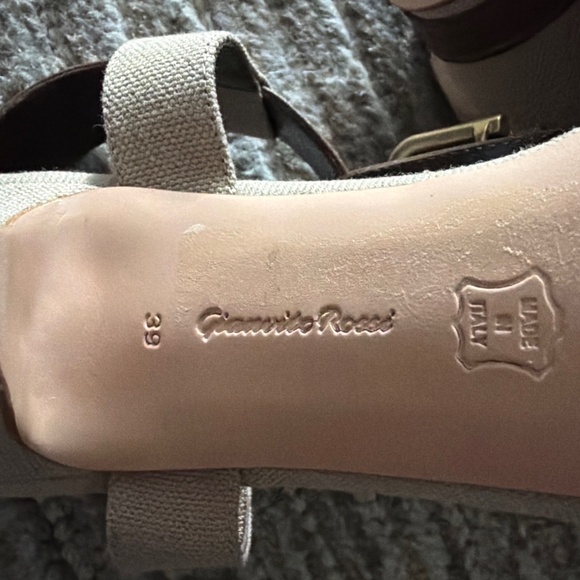 Gianvito Rossi Sz 39 Platform Sandal Canvas Leather - Orig $895.00 Made in Italy - Picture 6 of 8